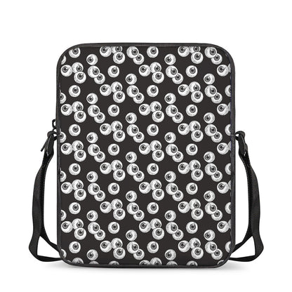 Black And White Eyeball Pattern Print Rectangular Crossbody Bag