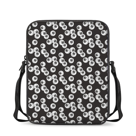 Black And White Eyeball Pattern Print Rectangular Crossbody Bag