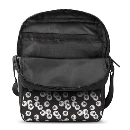 Black And White Eyeball Pattern Print Rectangular Crossbody Bag