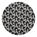 Black And White Eyeball Pattern Print Round Blanket