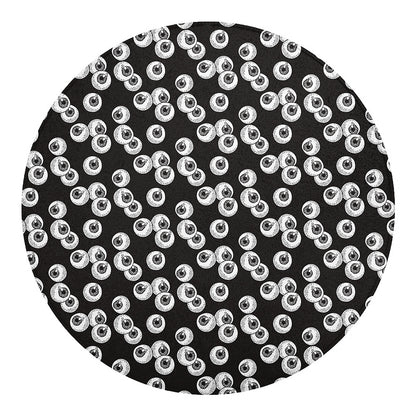 Black And White Eyeball Pattern Print Round Blanket