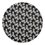 Black And White Eyeball Pattern Print Round Blanket