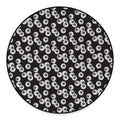 Black And White Eyeball Pattern Print Round Floor Mat