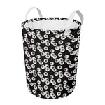 Black And White Eyeball Pattern Print Round Laundry Basket