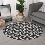 Black And White Eyeball Pattern Print Round Rug