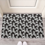 Black And White Eyeball Pattern Print Rubber Doormat
