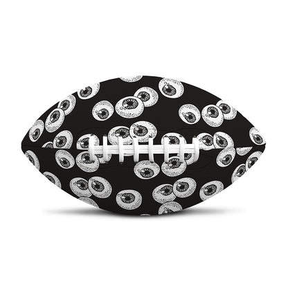 Black And White Eyeball Pattern Print Rugby Ball