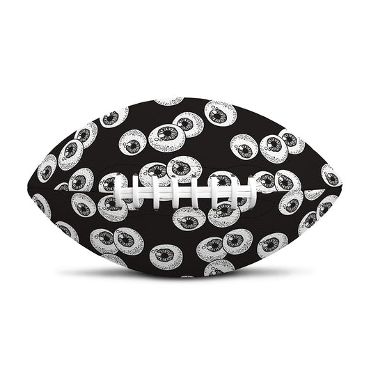 Black And White Eyeball Pattern Print Rugby Ball