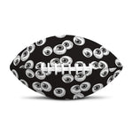 Black And White Eyeball Pattern Print Rugby Ball