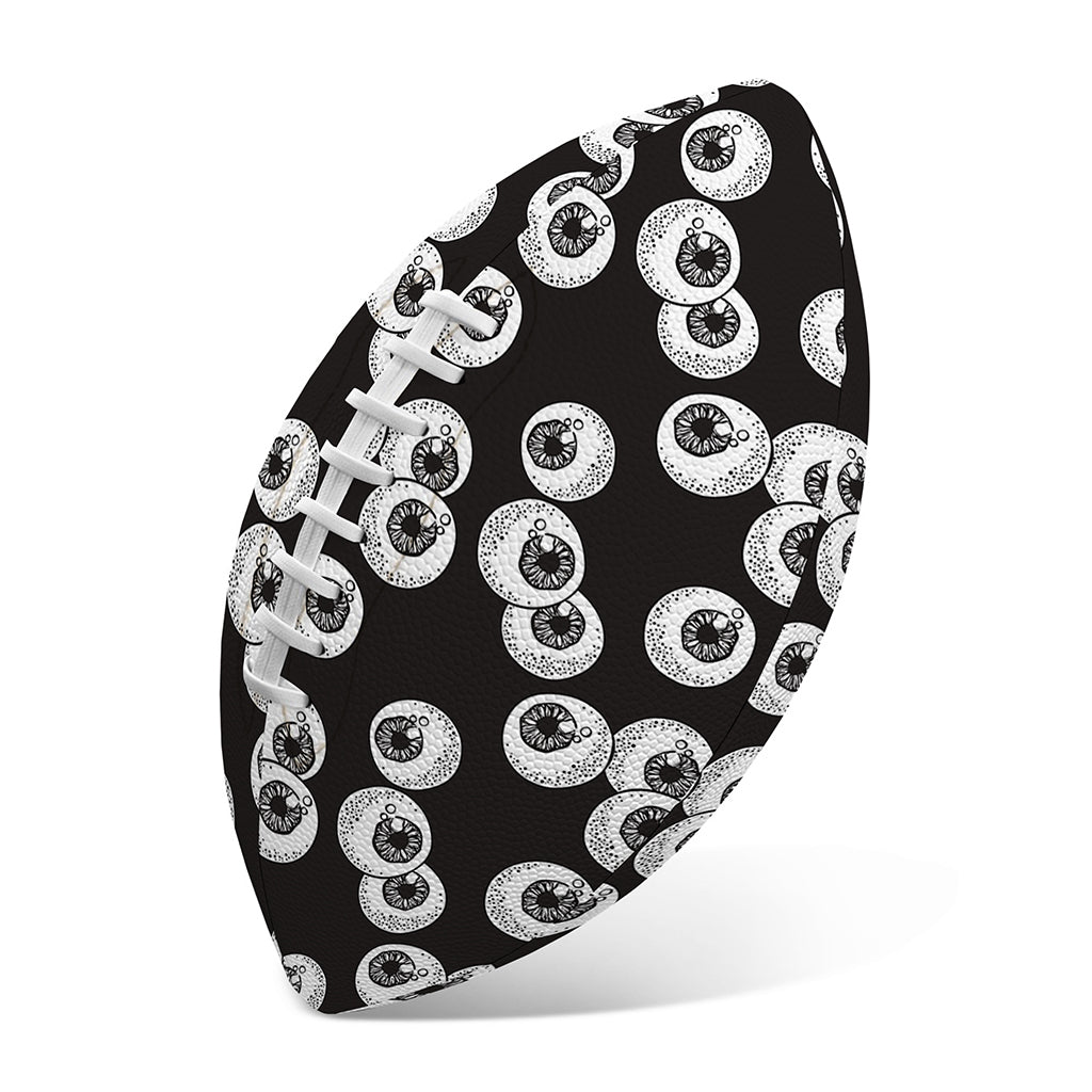 Black And White Eyeball Pattern Print Rugby Ball