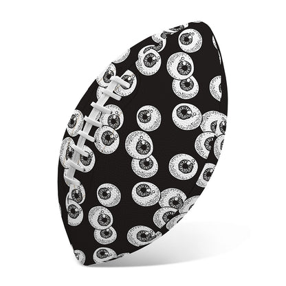 Black And White Eyeball Pattern Print Rugby Ball