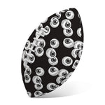 Black And White Eyeball Pattern Print Rugby Ball
