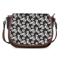 Black And White Eyeball Pattern Print Saddle Bag