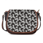Black And White Eyeball Pattern Print Saddle Bag