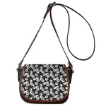 Black And White Eyeball Pattern Print Saddle Bag