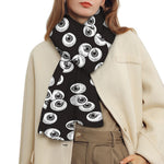Black And White Eyeball Pattern Print Scarf