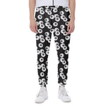 Black And White Eyeball Pattern Print Scuba Joggers
