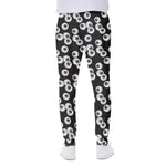Black And White Eyeball Pattern Print Scuba Joggers