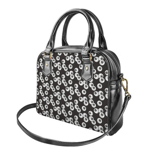 Black And White Eyeball Pattern Print Shoulder Handbag