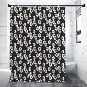 Black And White Eyeball Pattern Print Shower Curtain