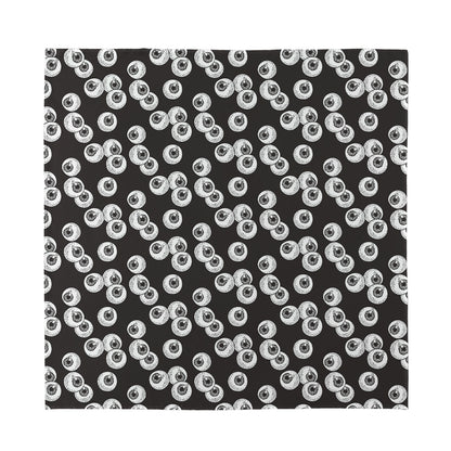 Black And White Eyeball Pattern Print Silk Bandana