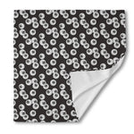 Black And White Eyeball Pattern Print Silk Bandana