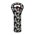 Black And White Eyeball Pattern Print Single Neoprene Wine Tote