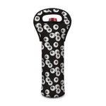 Black And White Eyeball Pattern Print Single Neoprene Wine Tote