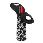 Black And White Eyeball Pattern Print Single Neoprene Wine Tote