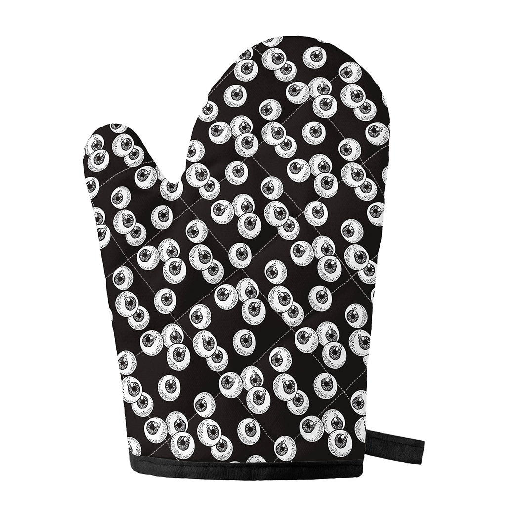 Black And White Eyeball Pattern Print Single Oven Mitt