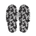 Black And White Eyeball Pattern Print Slippers