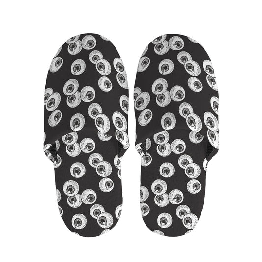 Black And White Eyeball Pattern Print Slippers