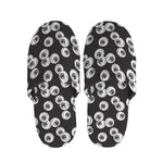 Black And White Eyeball Pattern Print Slippers