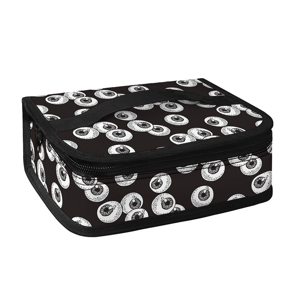 Black And White Eyeball Pattern Print Small Lunch Bag
