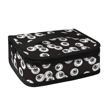 Black And White Eyeball Pattern Print Small Lunch Bag