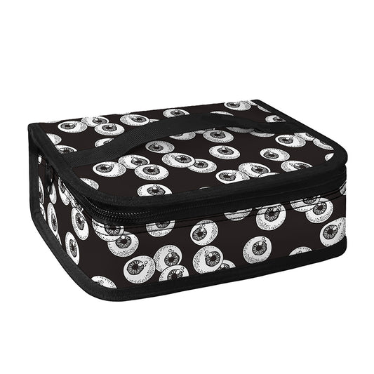 Black And White Eyeball Pattern Print Small Lunch Bag