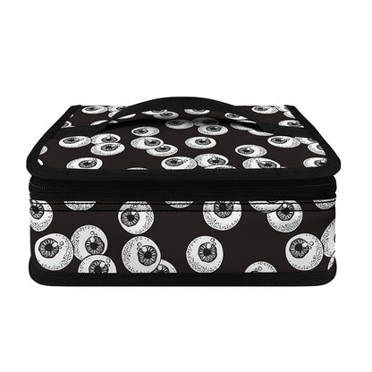 Black And White Eyeball Pattern Print Small Lunch Bag