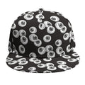 Black And White Eyeball Pattern Print Snapback Cap