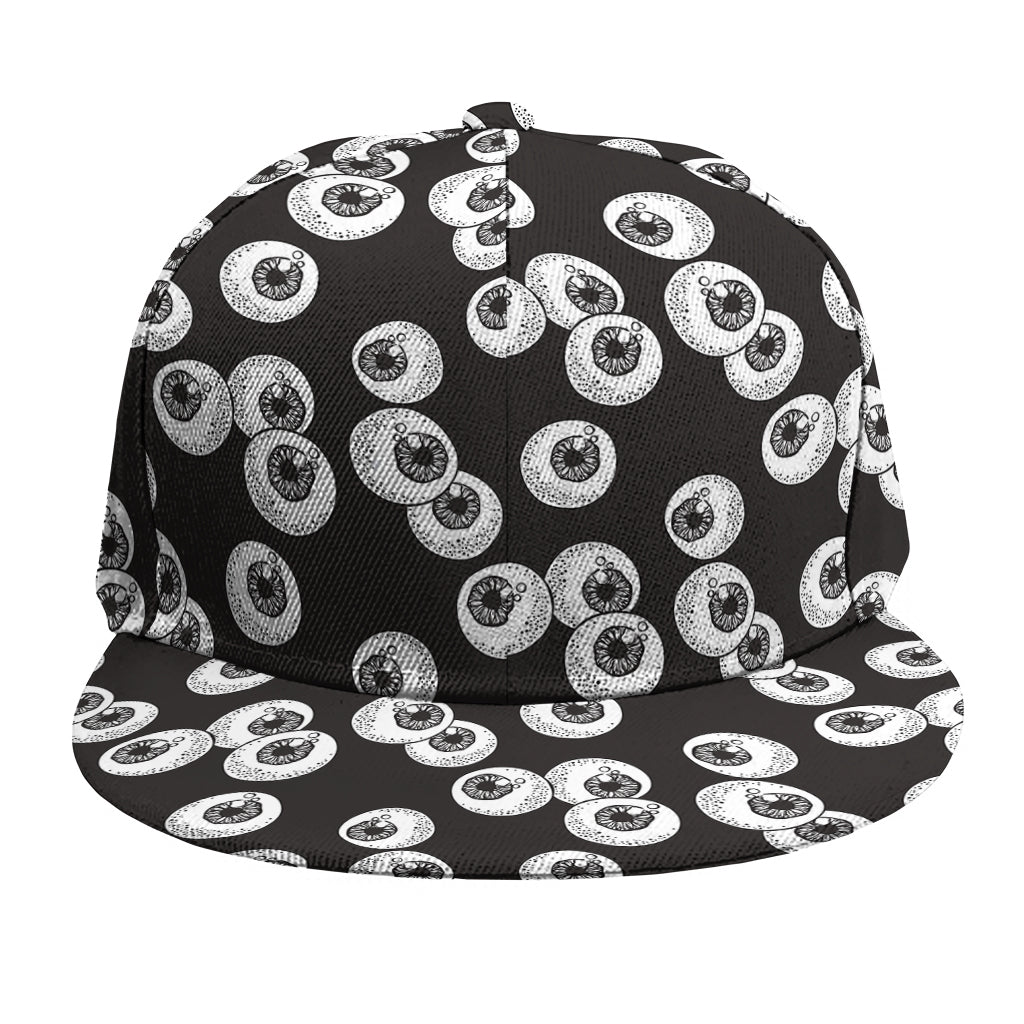 Black And White Eyeball Pattern Print Snapback Cap