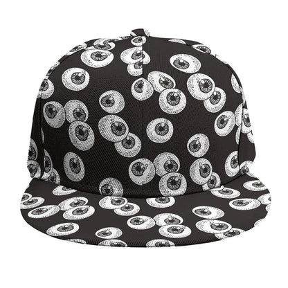 Black And White Eyeball Pattern Print Snapback Cap