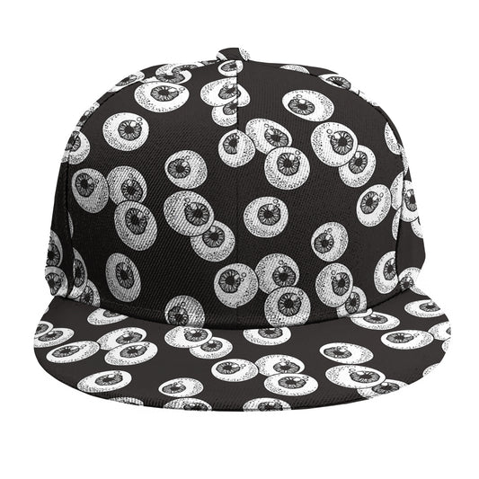 Black And White Eyeball Pattern Print Snapback Cap