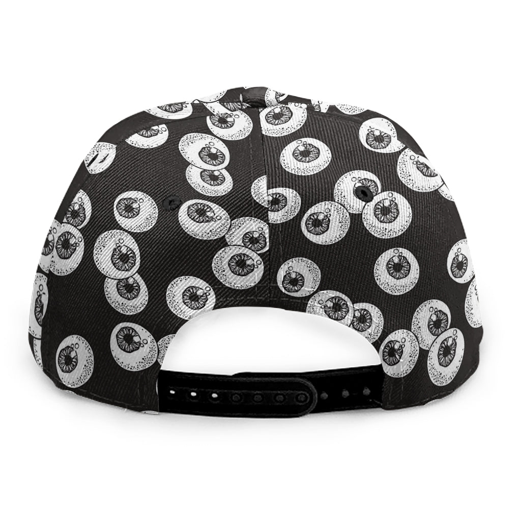 Black And White Eyeball Pattern Print Snapback Cap