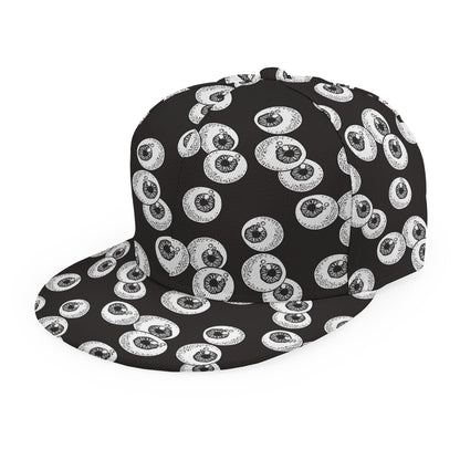 Black And White Eyeball Pattern Print Snapback Cap