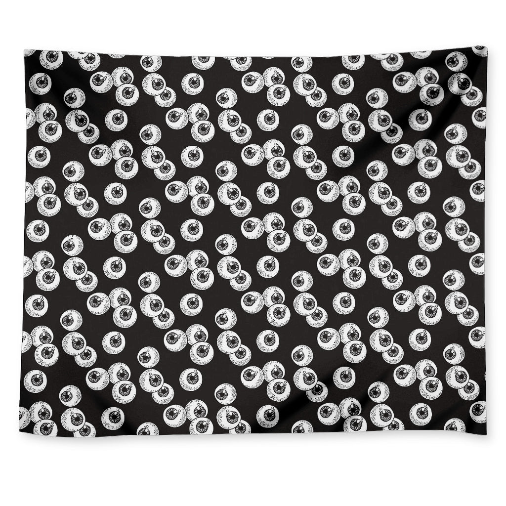 Black And White Eyeball Pattern Print Tapestry