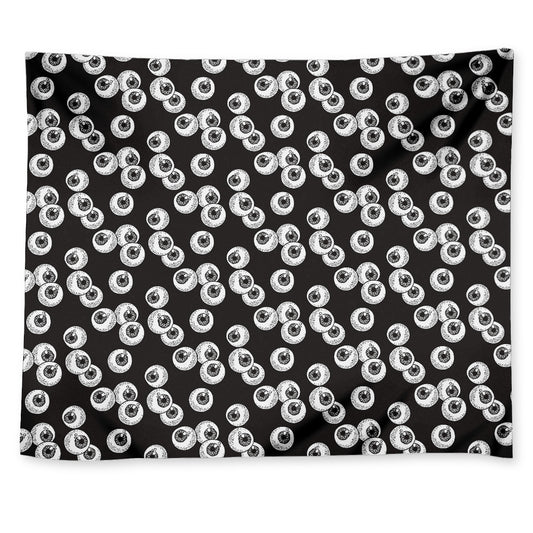 Black And White Eyeball Pattern Print Tapestry