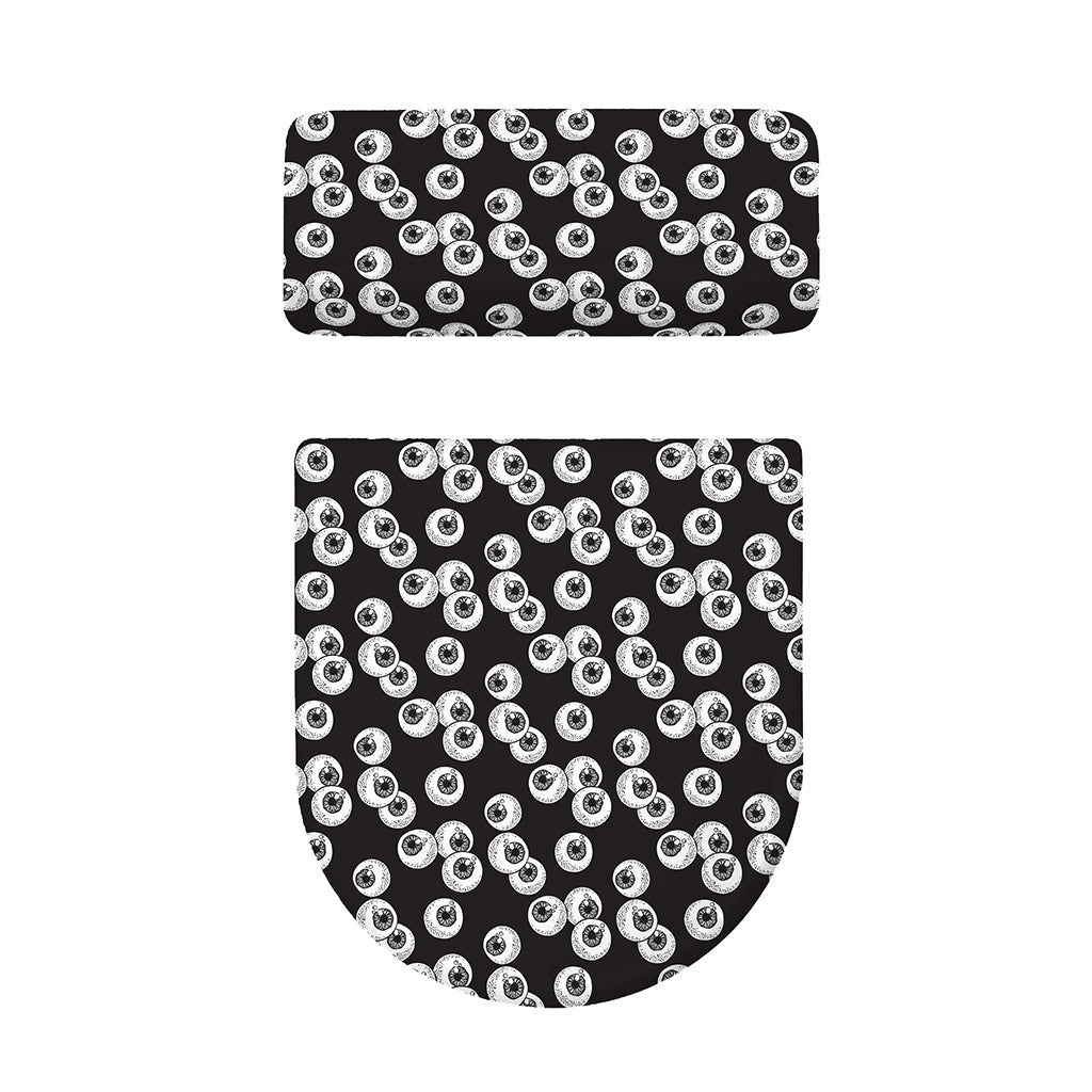 Black And White Eyeball Pattern Print Toilet Lid And Tank Cover Set