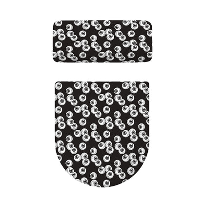 Black And White Eyeball Pattern Print Toilet Lid And Tank Cover Set