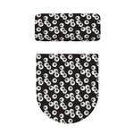 Black And White Eyeball Pattern Print Toilet Lid And Tank Cover Set