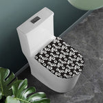 Black And White Eyeball Pattern Print Toilet Lid Cover