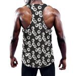 Black And White Eyeball Pattern Print Training Tank Top